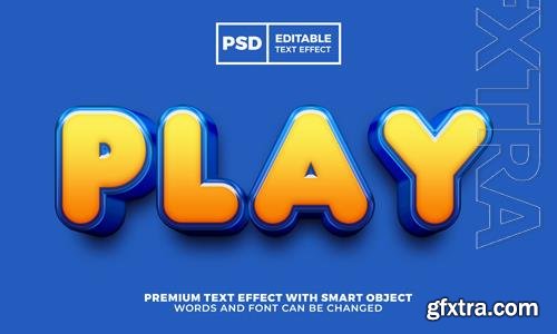 Play 3d editable text effect premium psd