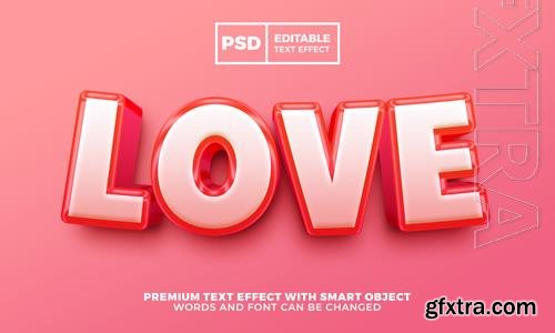 Love 3d editable text effect premium psd