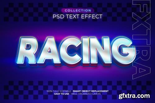 Racing custom text effect psd