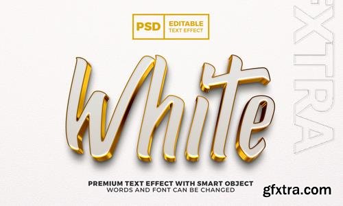 Elegant white gold luxury 3d editable text effect premium psd