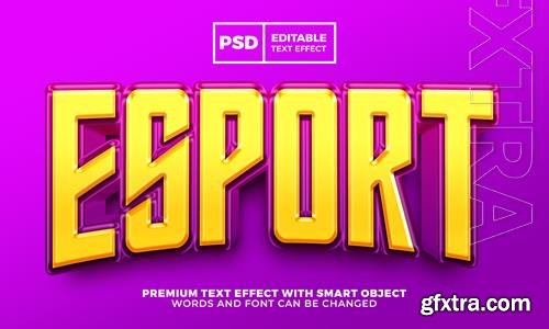 Esport team yellow purple logo template 3d editable text effect premium psd