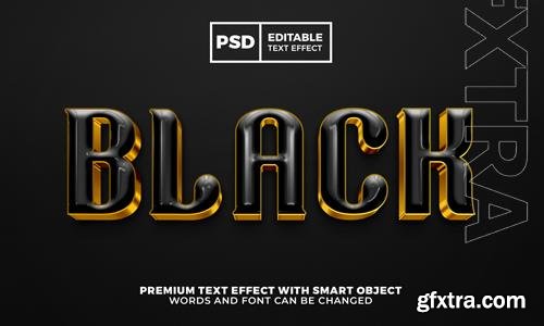 Black gold elegant luxury 3d editable text effect premkum psd