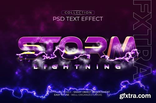 Storm lightning custom text effect psd