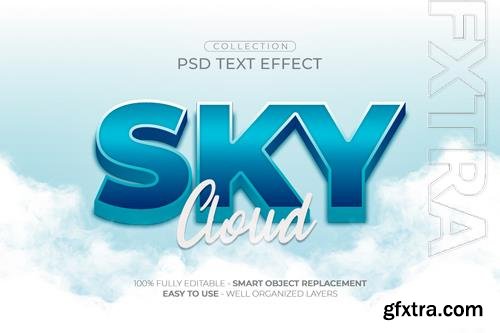 Sky cloud custom text effect psd