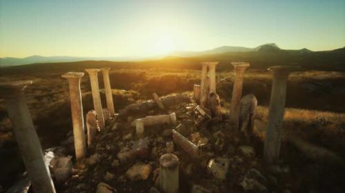 Videohive - Old Roman Temple Ruins at Sunset - 34948441 - 34948441