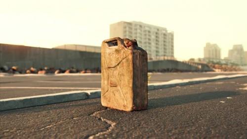 Videohive - Old Metal Fuel Canister on Beach Parking - 34948573 - 34948573