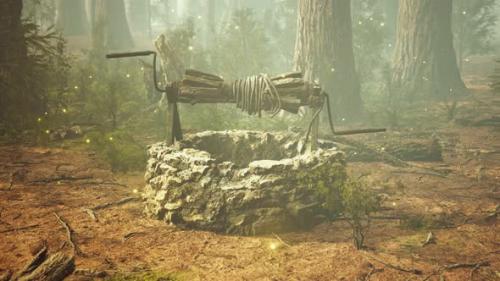 Videohive - Old Stone Draw Well in the Forest with Fog - 34948592 - 34948592