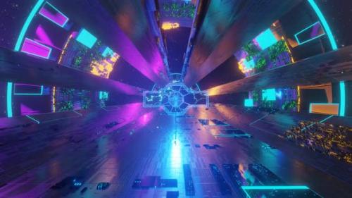 Videohive - Flying Into Space Tunnel Scifi Corridor - 34950231 - 34950231