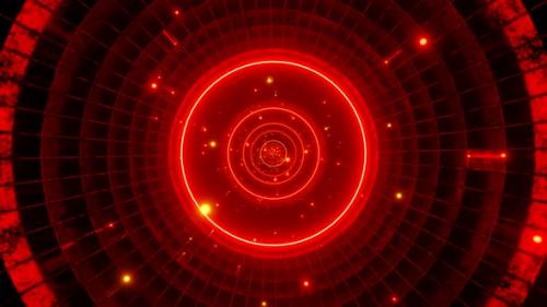 Videohive - Seamless Loop Motion Graphics Of Flying Into Circle Red Rotation Tunnel - 34950759 - 34950759