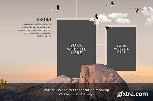 Vertical Website Presentation Mockup