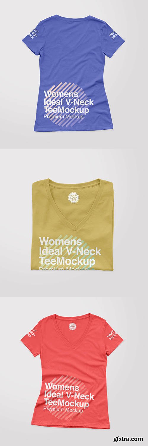 Womens ideal vneck tee front mockup