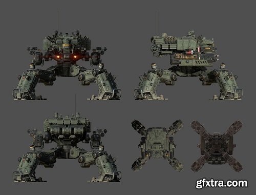 Goliath MK III Tank Mech Walker 3d Model