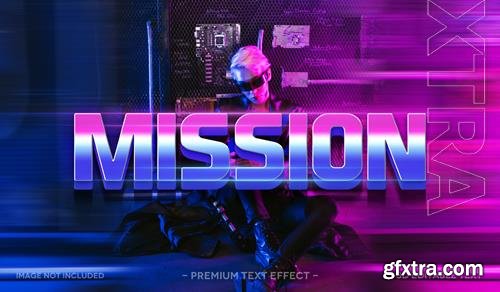 Mission 3d text effect mockup template premium psd