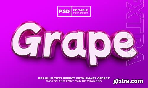 Grape friuts 3d editable text effect style premium psd