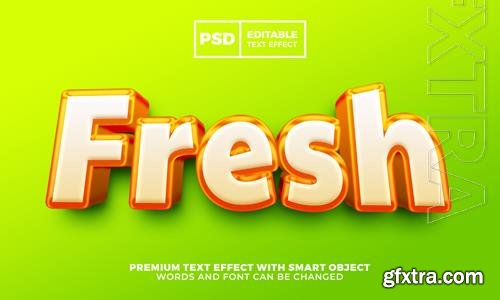 Fresh orange 3d editable text effect style premium psd