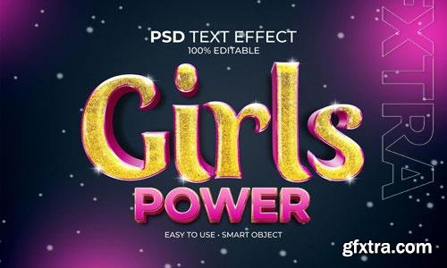 Girls power text effect premium psd