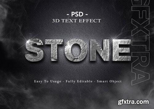 3d black stone text style effect premium psd