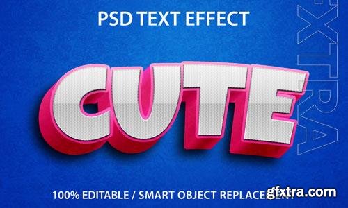 Editable text effect cute premium premium psd