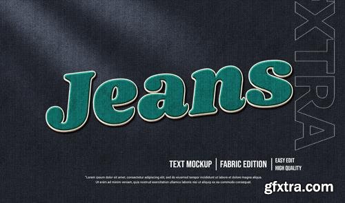 Jeans 3d text style effect template premium psd