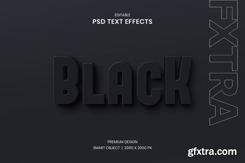 3d black editable text effect premium psd