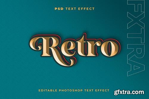 3d retro text effect template with green background premium psd