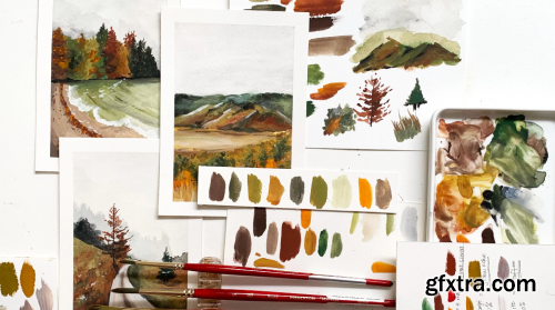  Easy Autumn Landscapes Using Gouache