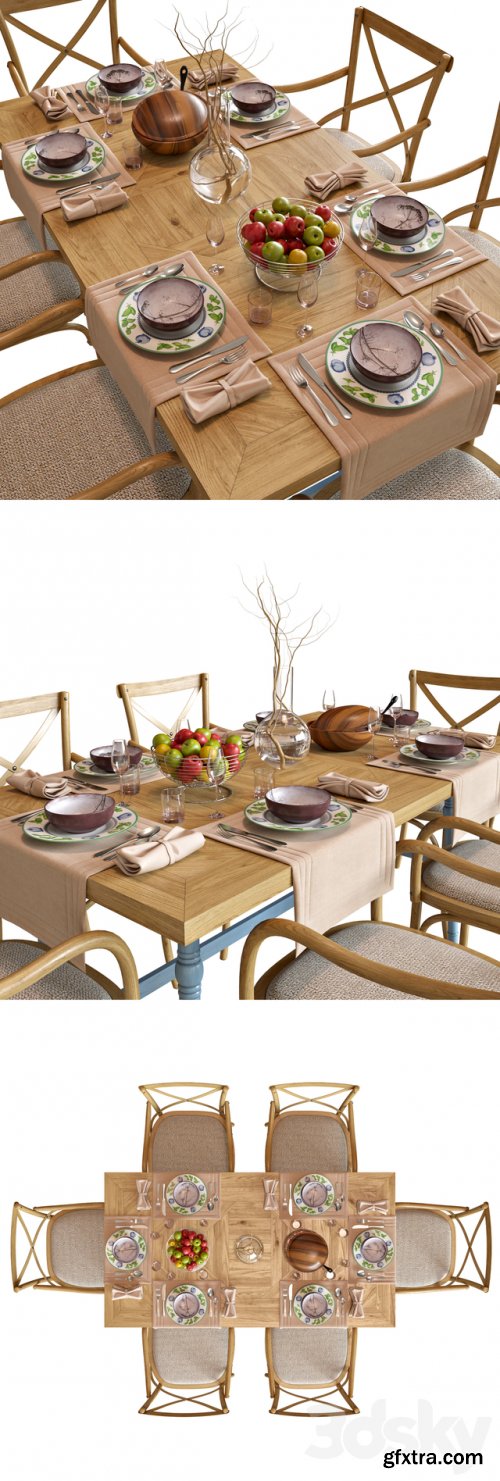 DINETTE WOODEN PROVENCE