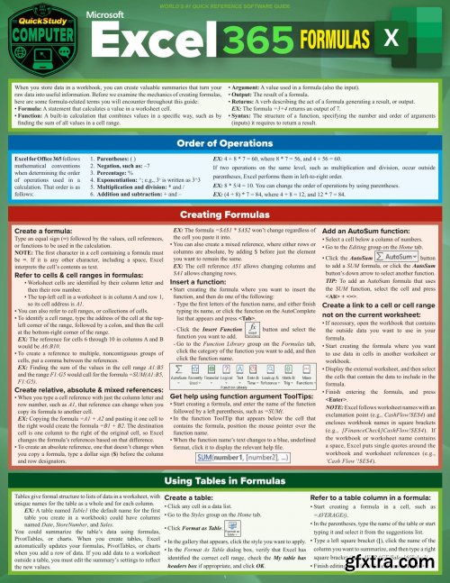 Microsoft Excel 365 Formulas (Quick Study Computer)