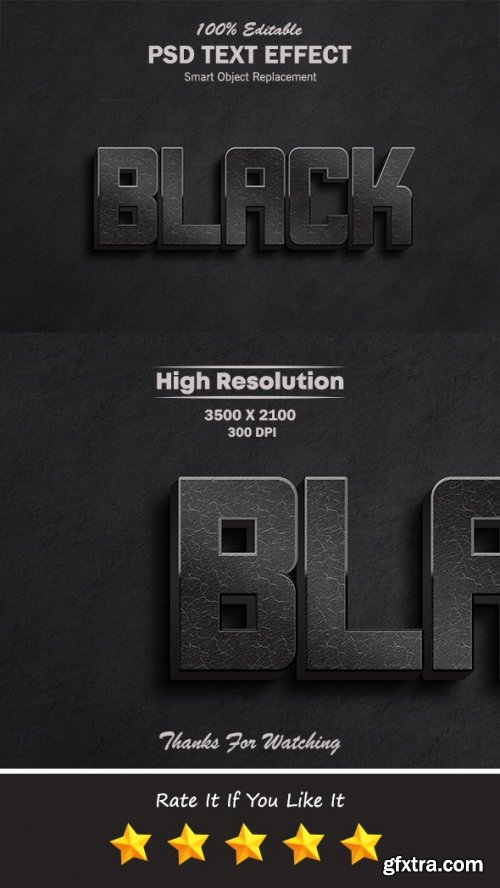 GraphicRiver - Black Color Editable PSD Text Effect 4 34768541