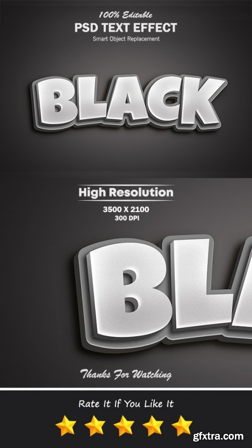 GraphicRiver - Black Color Editable PSD Text Effect 2 34798667