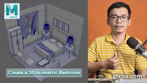  Maya Tutorial : Create a 3D Isometric Bedroom