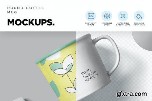 Round Coffee Mug Mockups