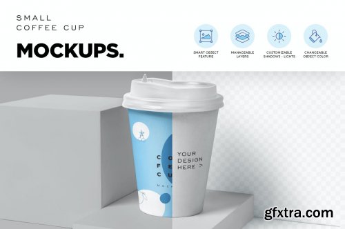 9 oz Paper Coffee Cup Mockups