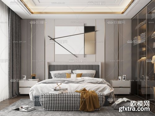 Master bedroom room 3d model 11669325