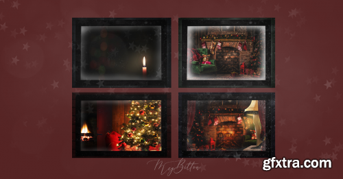 Meg Bitton - The Christmas Window Scenes Digital Backgrounds