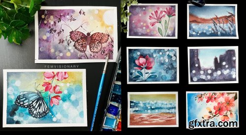  Frame - Worthy Watercolor Art - 8 Step by Step Paintings