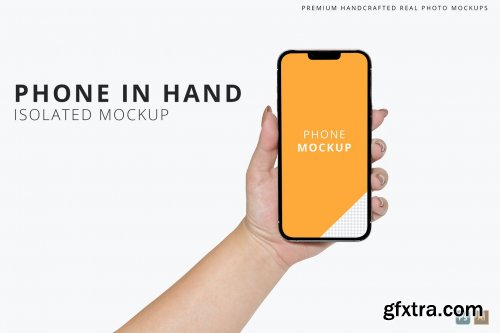 iPhone 13 Pro Max in Woman Hand Isolated Mockup