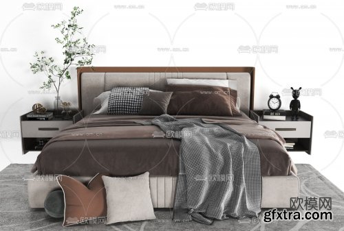 Modern fabric double bed 11658587