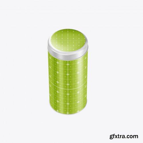 Colored Tea Tin Mockup