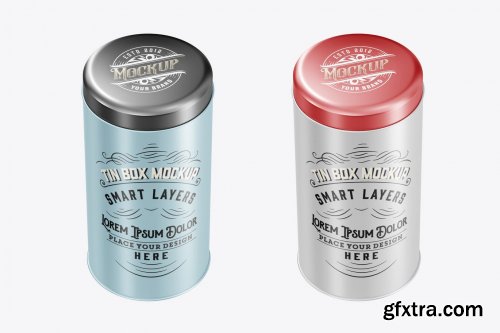 Colored Tea Tin Mockup