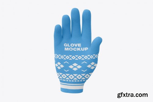 Winter Gloves Mockup. Back Side