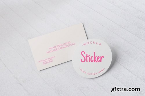 Business Card and Sticker Mockups