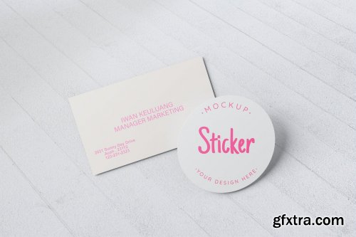 Business Card and Sticker Mockups