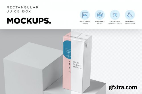 Rectangular Juice Box Mockups