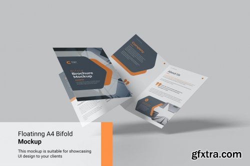 Floating A4 Bifold Mockup Template