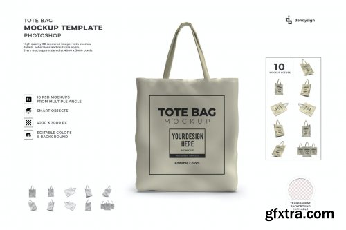 Tote Bag Mockup Template Set