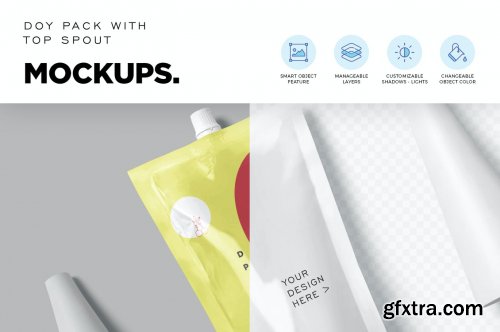 Top Spout Standup Pouch Mockups