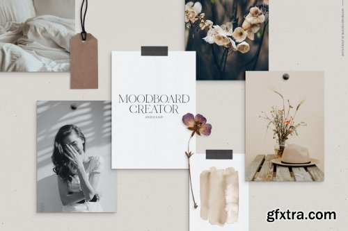 Moodboard mockup natural flower