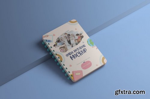 A4 Spiral Notebook Mockup