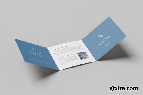 Tri Fold Square Brochure Mockup